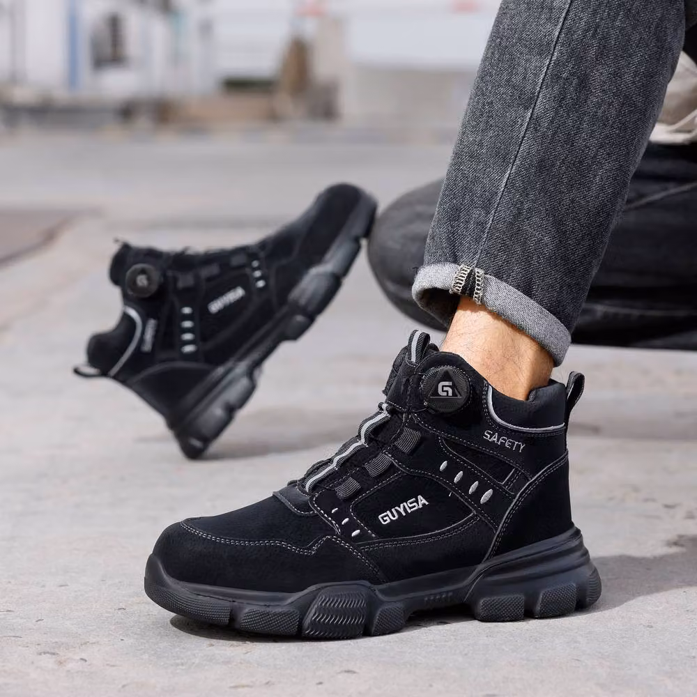 Safety Brands Men's Lightweight Water Resistant Steel Toe Cap Safety Boots in Black, Size 11 UK – 4