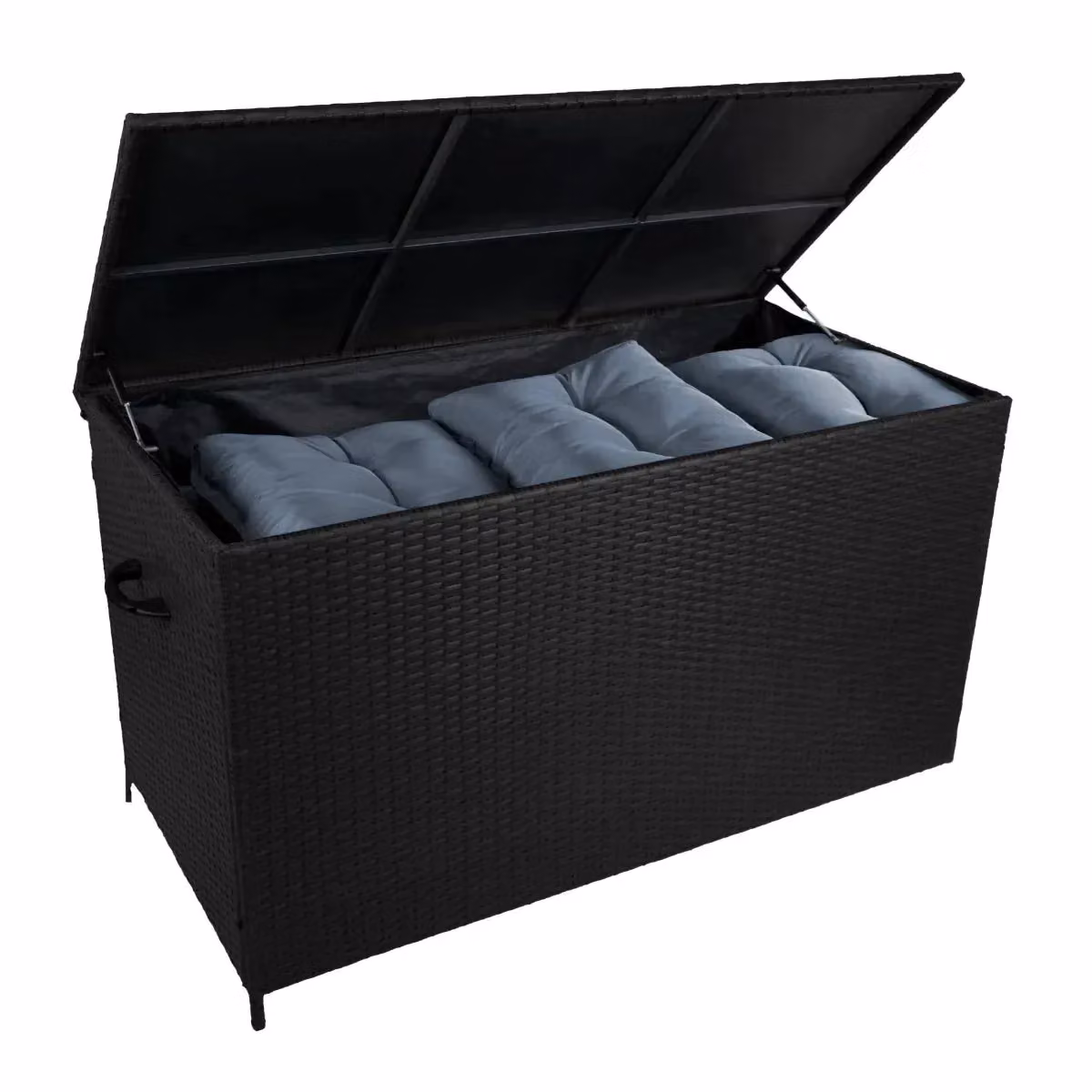 Monstershop Rattan Corner Set and Storage Box in Black and Grey – 4