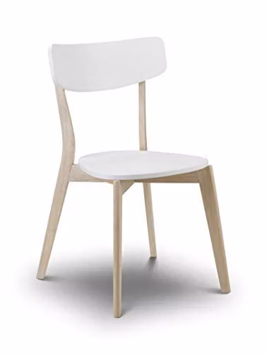 Julian Bowen Casa Set of 2 White and Oak Dining Chairs – 2