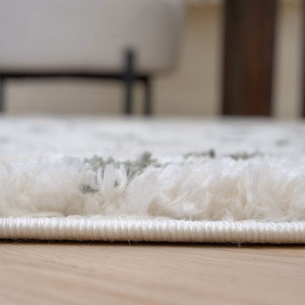 THE RUGS Moodi Spot Design Shaggy Soft High Pile Living Room Rug in Green, W/D: 200 x 290 cm – 2