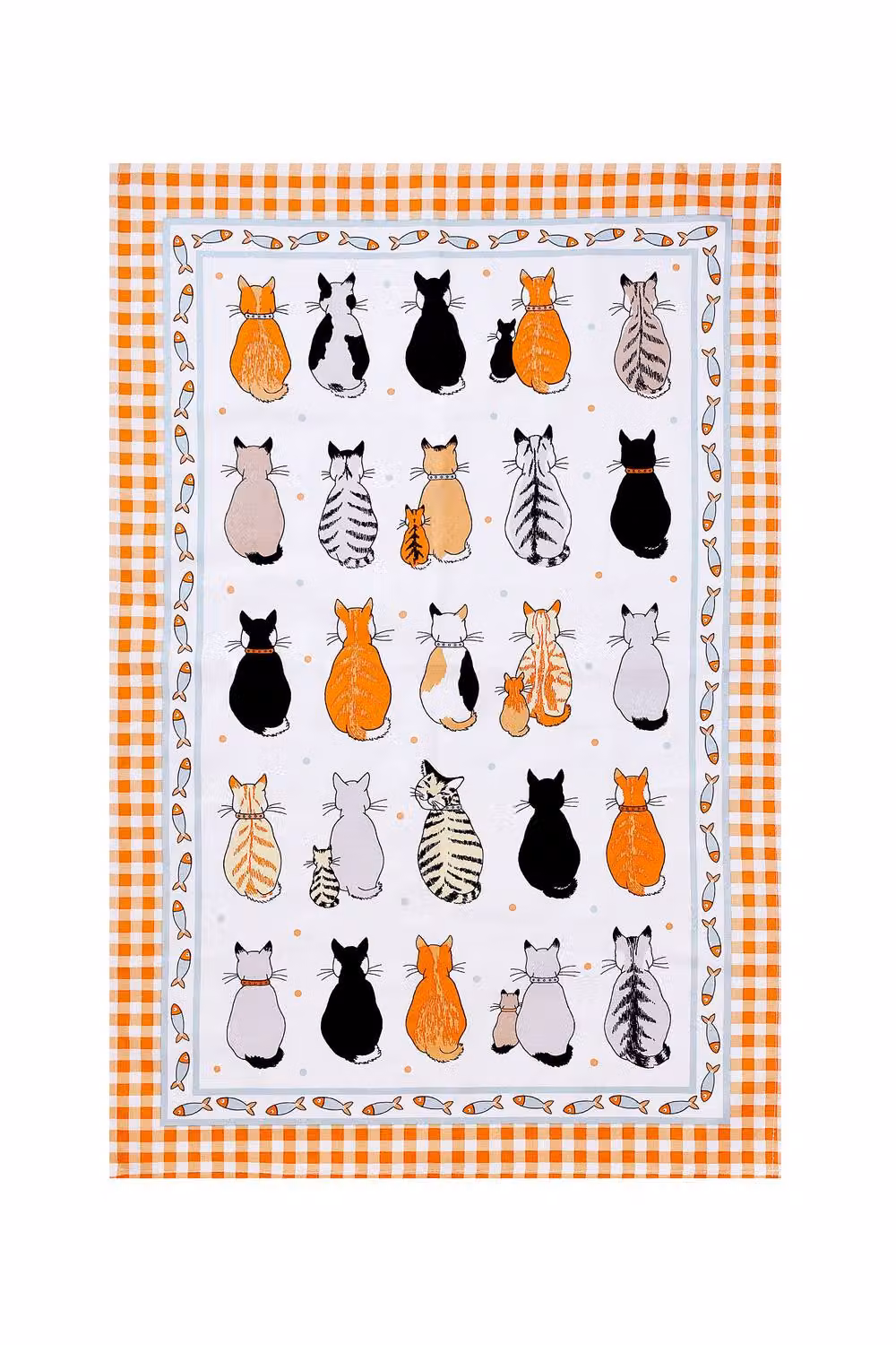 Ulster Weavers Cats In Waiting Cotton Tea Towel in Orange, W/D/H: 48 x 74 x 0.1 cm – 2
