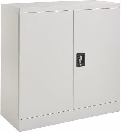 Moderna Grey Metal Steel Storage Cabinet with Lock and Adjustable Shelves, Height: 90 cm