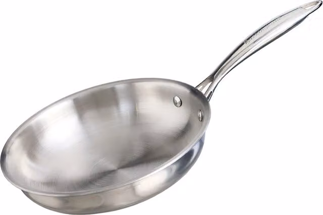 Buckingham Elite Tri-Ply 18/8 Stainless Steel Uncoated Frying Pan, Silver, 20 cm