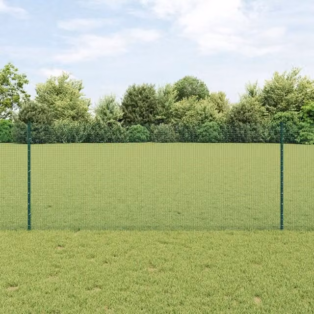 Berkfield Home Green Steel Welded Wire Fence with 22 U-Profile Posts, 1 x 50 m