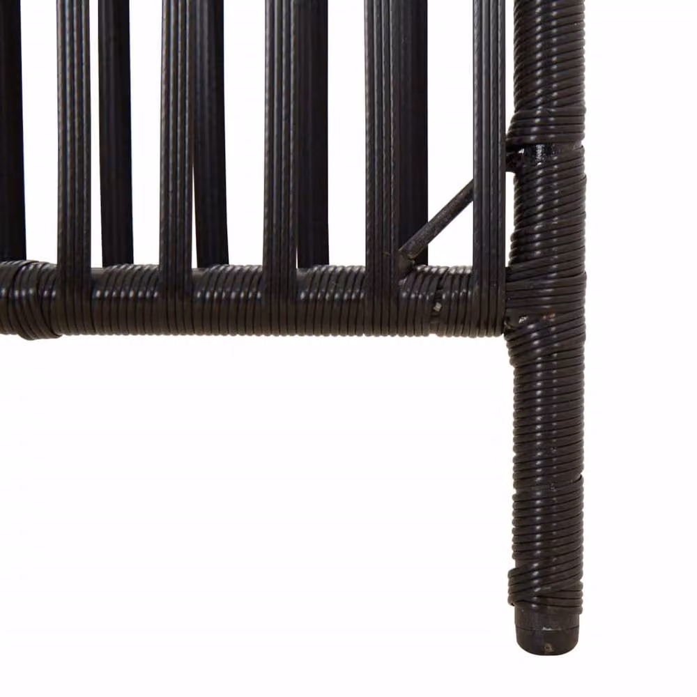 Berkfield Home 5 Panel Black Poly Rattan and Steel Room Divider, H 180 cm x W 245 cm – 6