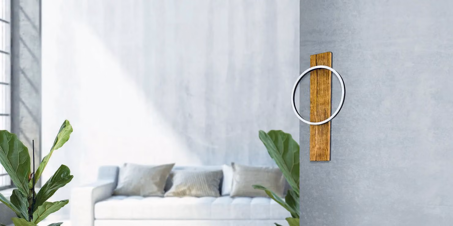 Loops 2 Pack Modern LED Wall Lights with White Plastic Ring Shades in Black and Brown – 3