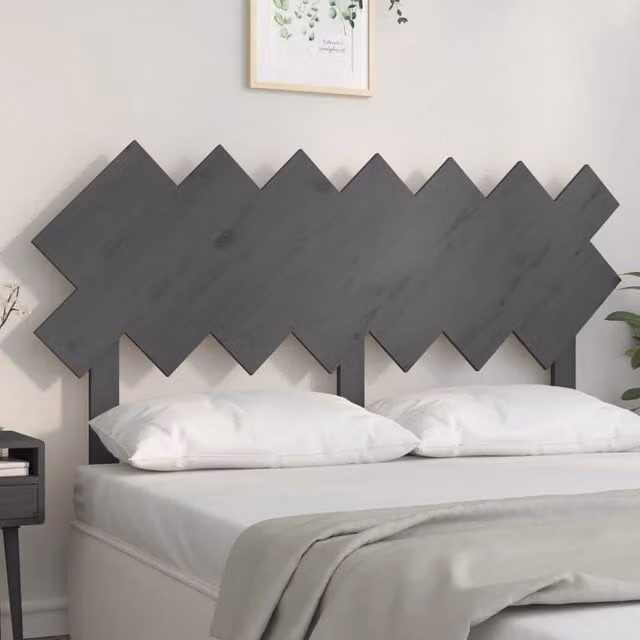 Berkfield Home Grey Rustic Solid Pine Wood Bed Headboard W: 151.5 cm, D: 3 cm, H: 81 cm