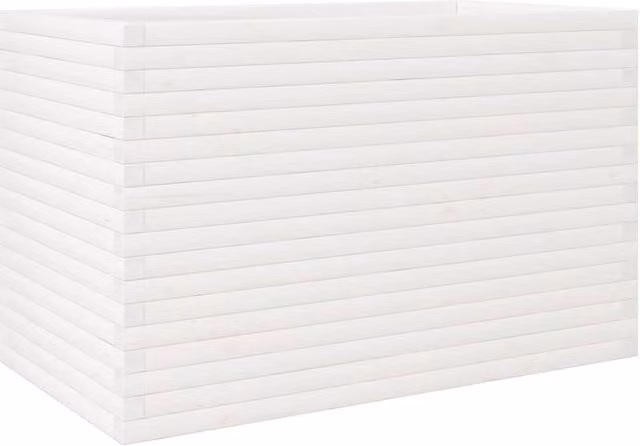 Berkfield Home White Solid Wood Pine Garden Planter W/D/H: 110 x 60 x 68.5 cm