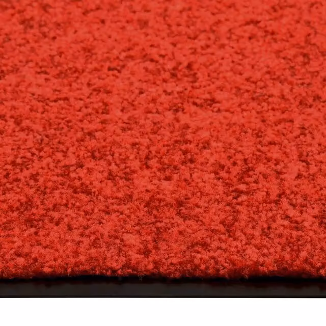Berkfield Home Red and Black Washable Non-Slip Pliable Doormat, W: 90 cm, D: 120 cm