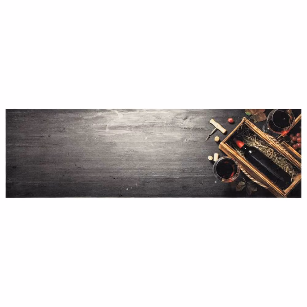 Berkfield Home Washable Wine Bottle Kitchen Rug in Grey, W: 45 cm, L: 150 cm – 2