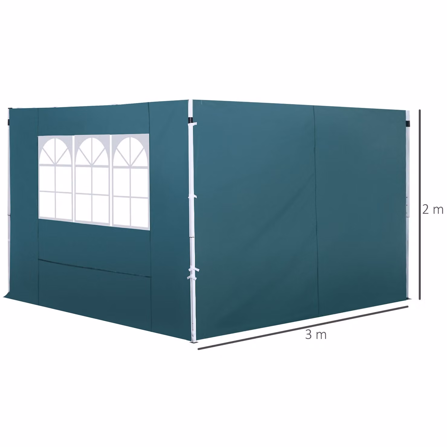 Outsunny Green 3m Gazebo with Exchangeable Side Panel, W: 300 cm, D: 200 cm, H: 200 cm – 3