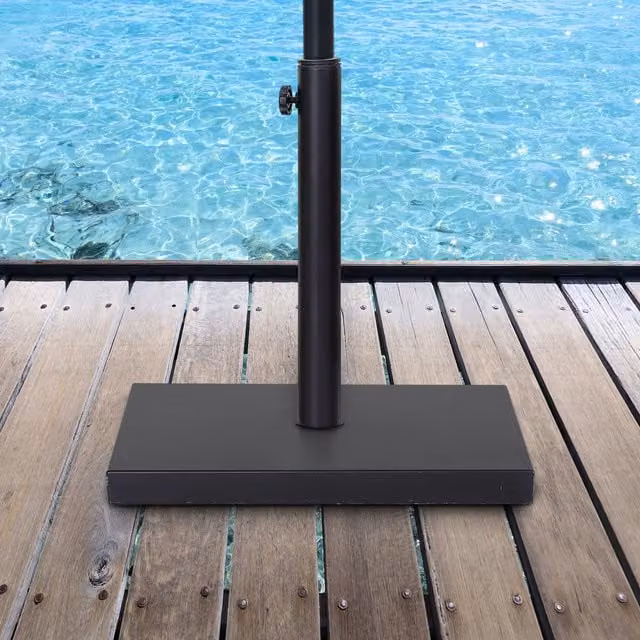 Outsunny Heavy Duty Steel Square Parasol Stand Base, Black, 18kg