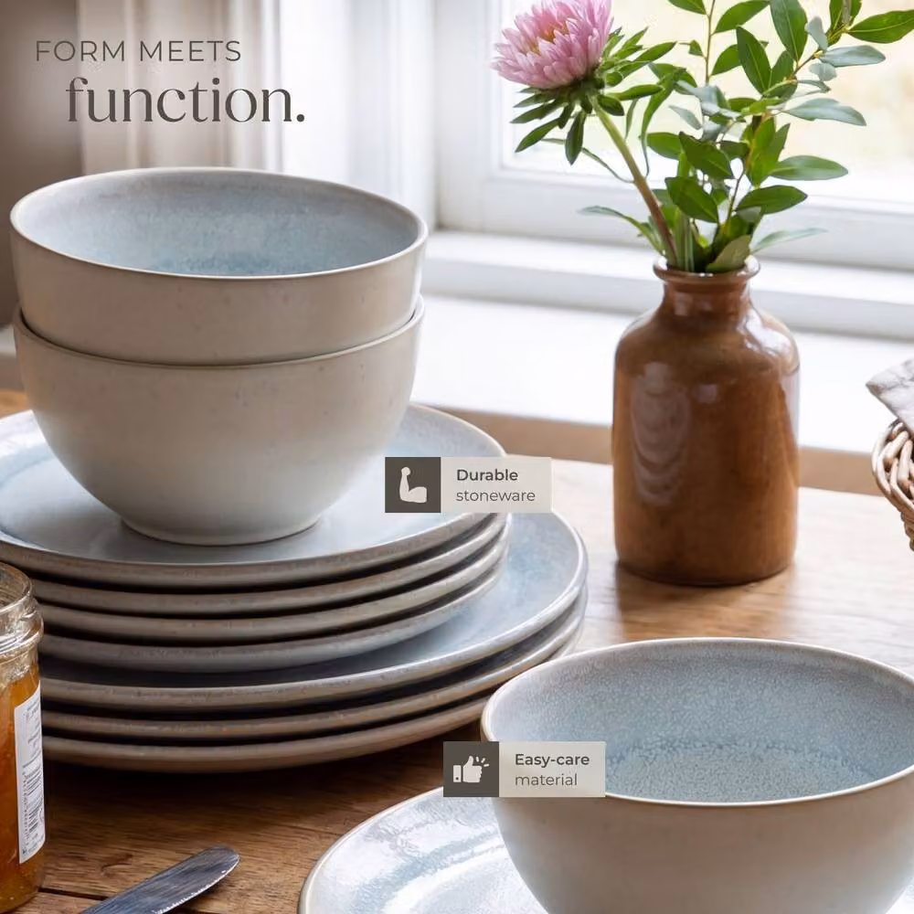 tectake Mare Glazed Stoneware Dinner Set for 6 People, Grey – 3