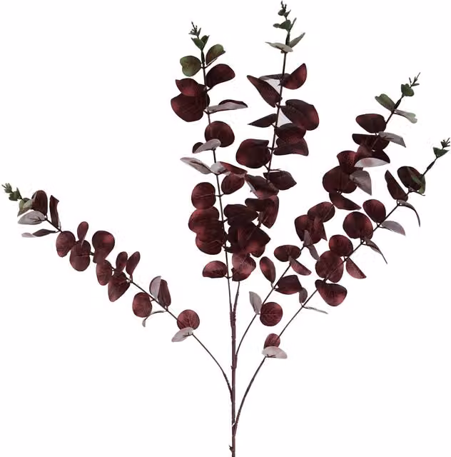 Artificial Eucalyptus Burgundy Leaf Foliage Stem