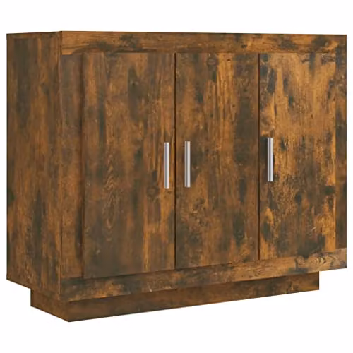 vidaXL Modern Sideboard in Brown Smoked Oak, W/D/H: 92 x 35 x 75 cm