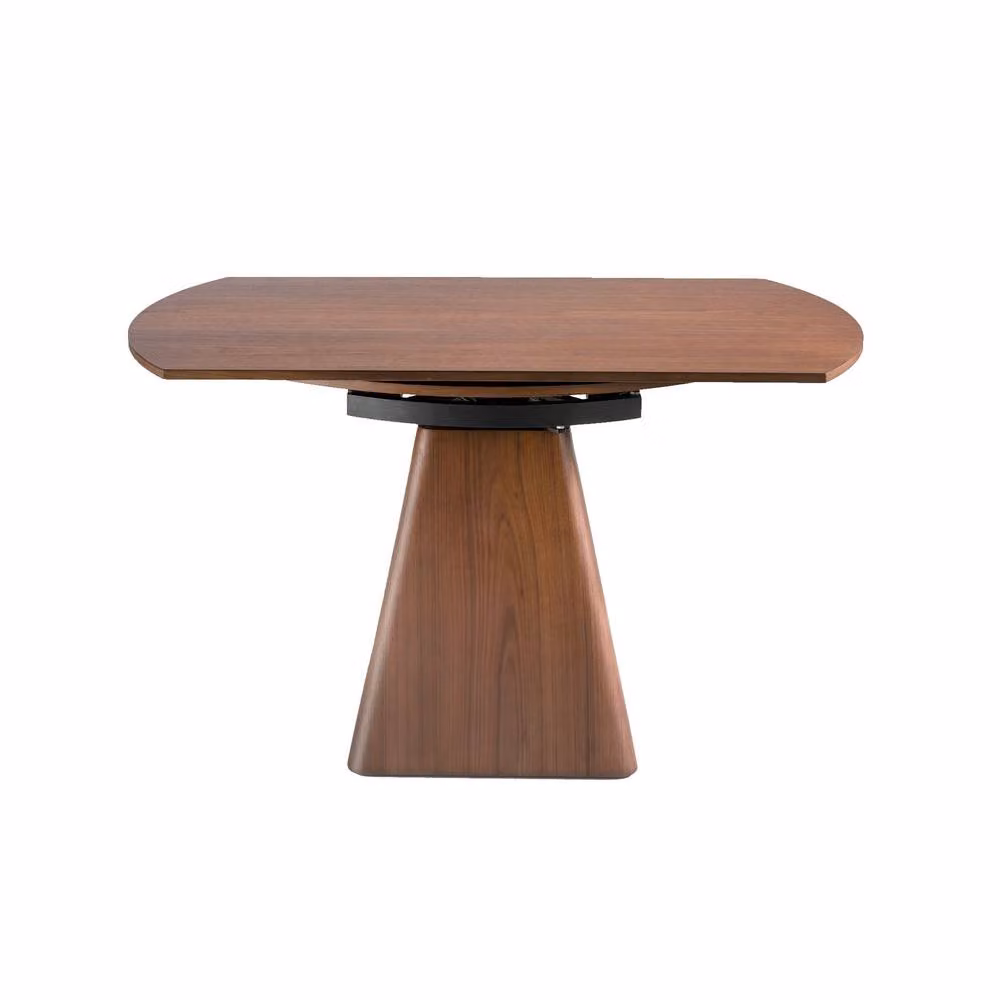Angel Cerda Round Walnut Veneer Extending Dining Table in Brown, W/D/H: 140 x 140 x 75 cm – 2