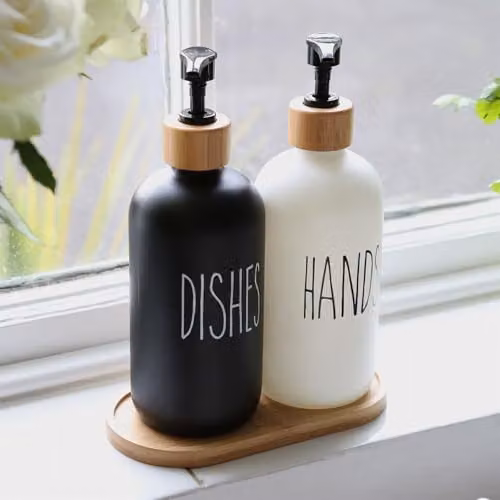 Harbour Housewares Bamboo Soap Dispenser Tray, Brown, 17.5 cm – 2