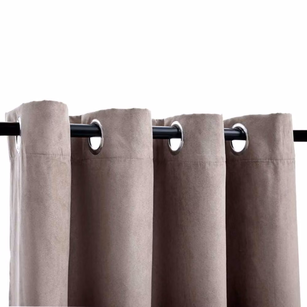 Berkfield Home Blackout Fabric Curtains with Eyelets, 2 Pack, Taupe, W: 140 cm, H: 245 cm – 3