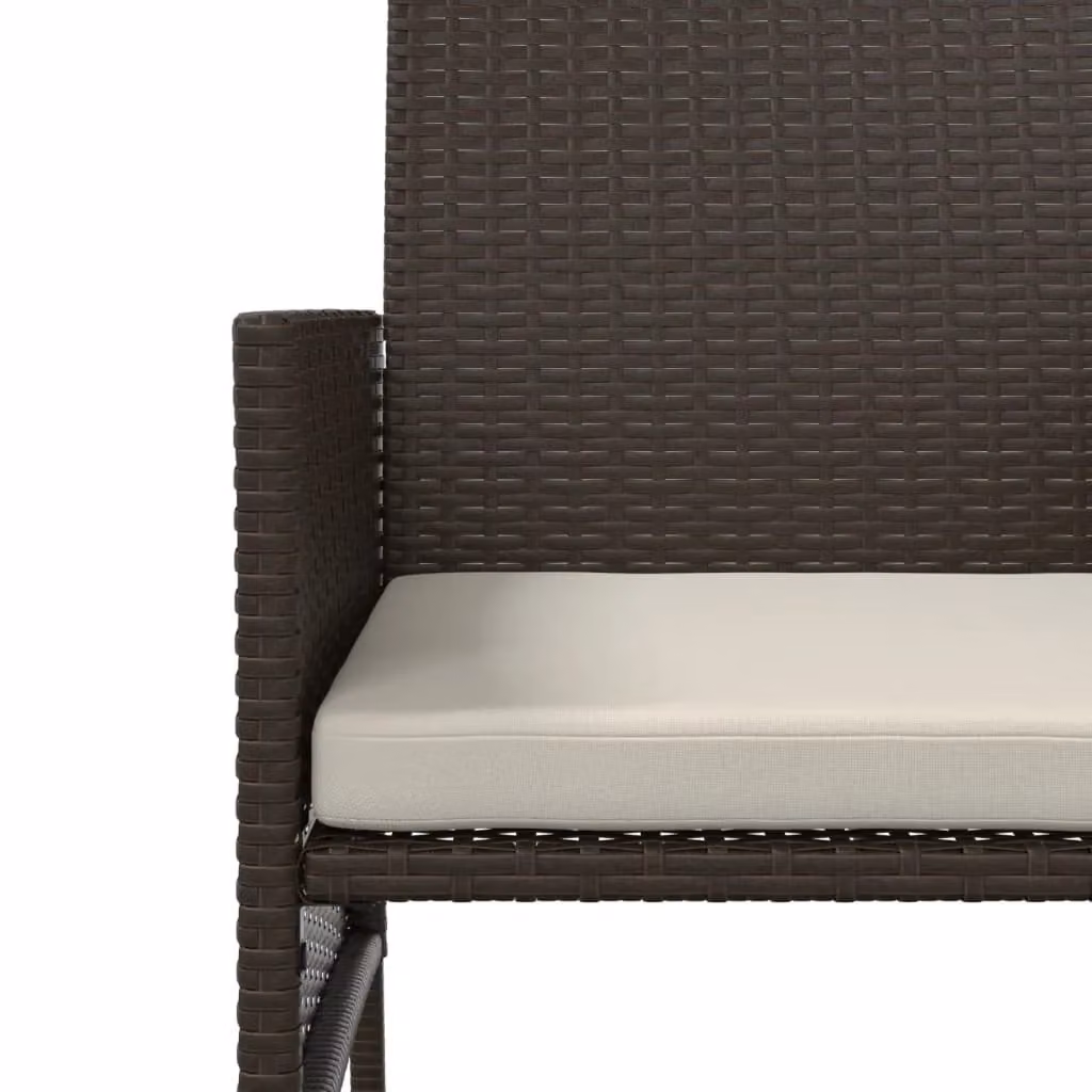 Berkfield Home Brown Poly Rattan 2-Seater Garden Sofa Set with Table and Stools – 4