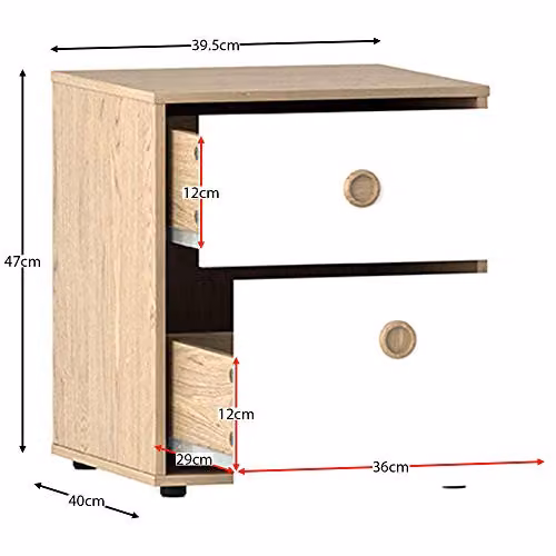 Junior Vida Neptune 4 Piece Childrens Bedroom Furniture Set in White and Oak – 2