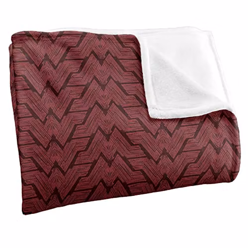 LOGOVISION Justice League Wonder Woman Maroon Logo Super Soft Fleece Throw Blanket W/D/H: 152 x 127 cm – 2