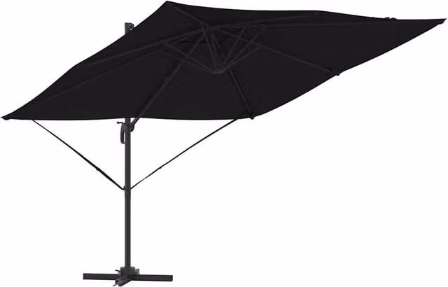 Berkfield Home Roma Cantilever Parasol in Black Aluminium, W: 286 cm, D: 285 cm, H: 265 cm – 1