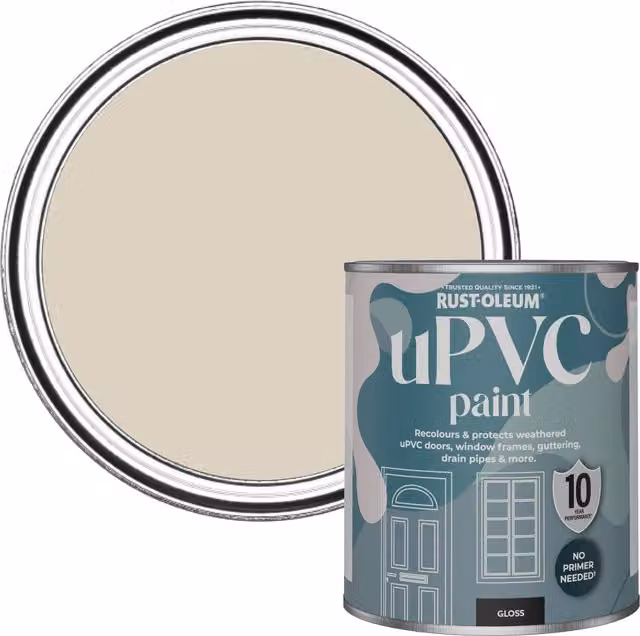 Rust-Oleum UPVC Paint in Gloss Finish, Beige/Yellow, 0.75 l