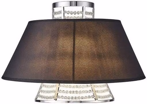 Netlighting Dav 2-Light Wall Lamp with Black Shade, Polished Chrome and Grey Crystal – 1