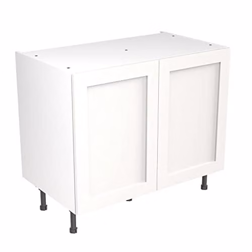 Kitchen Kit White Matt Shaker Door Flatpack Base Cabinet W/D/H: 100 x 57 x 87 cm