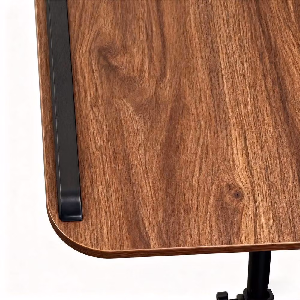 NESTLUNE Height Adjustable C-Shaped Side Table with Tilting Top in Brown – 5