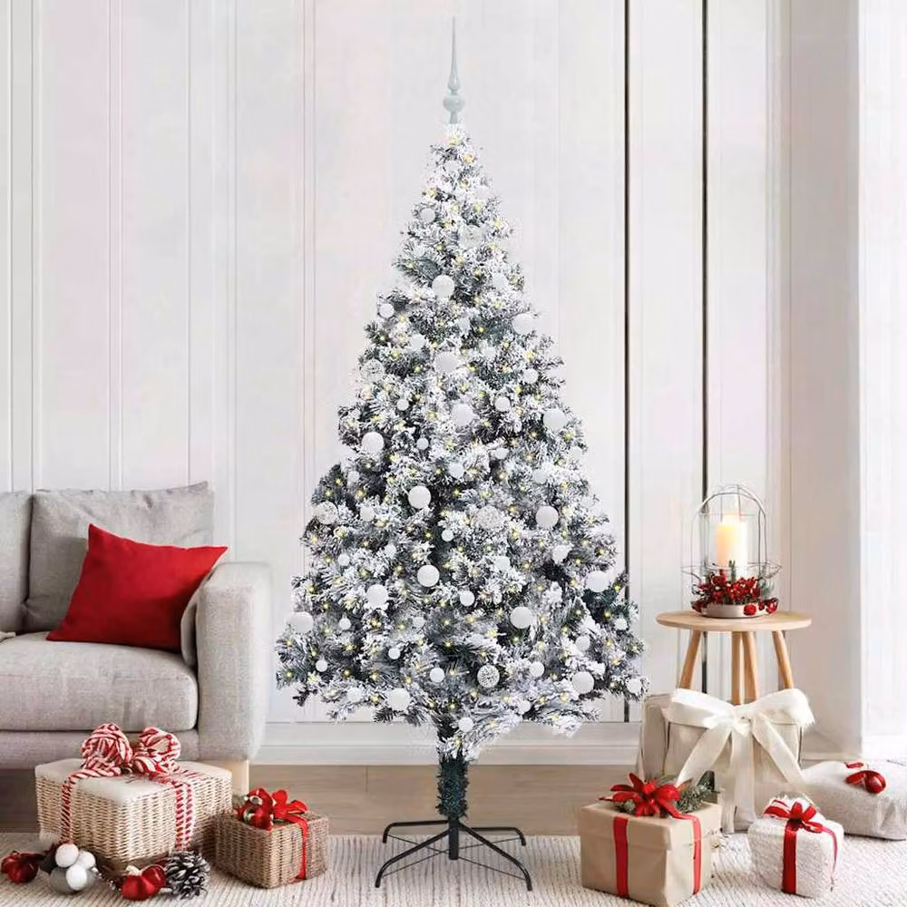 Berkfield Home Green Artificial Christmas Tree with 300 LEDs and Stand, Height: 210 cm – 2