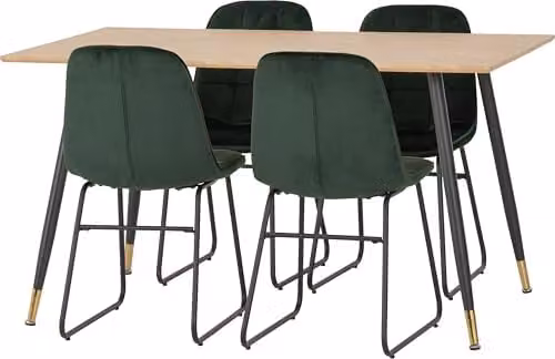Seconique Hamilton Dining Set with 4 Lukas Chairs in Green – 3