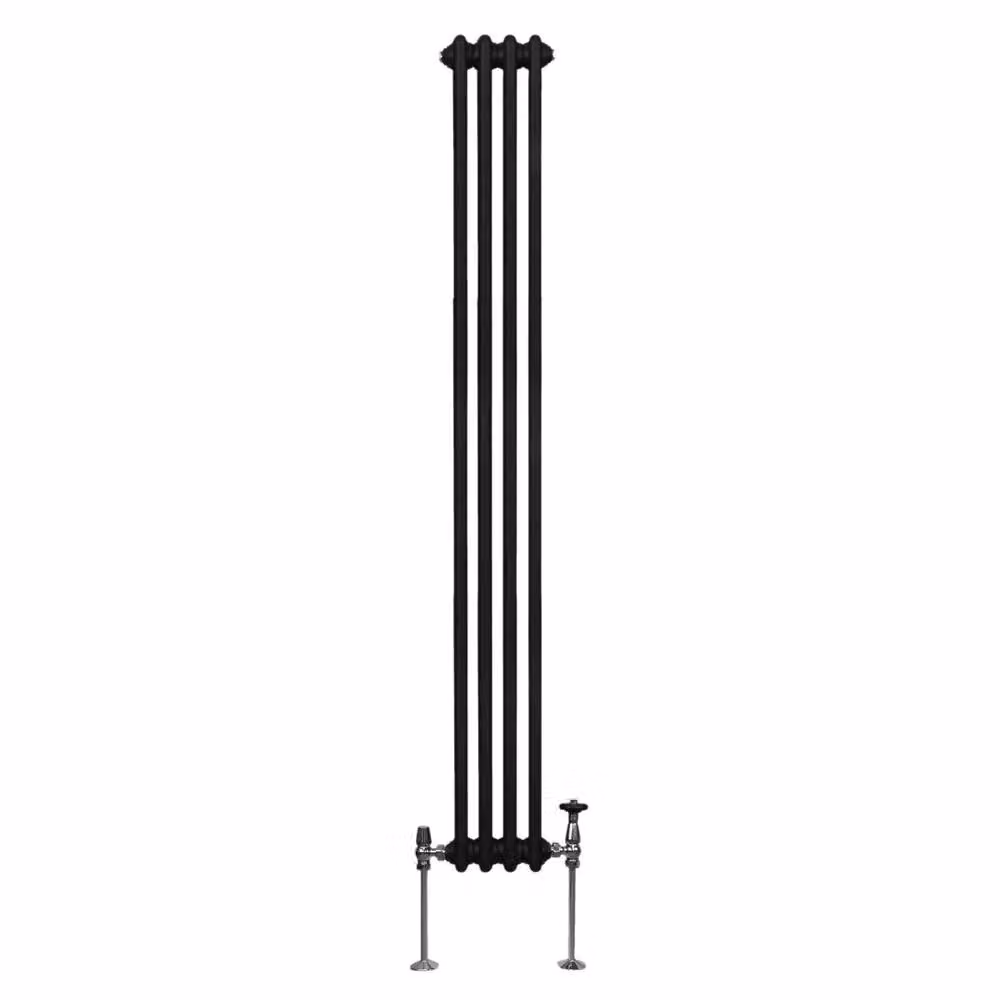 Monstershop Traditional 2 Column Steel Radiator in Black, H 180 cm x W 20.2 cm x D 7 cm – 2