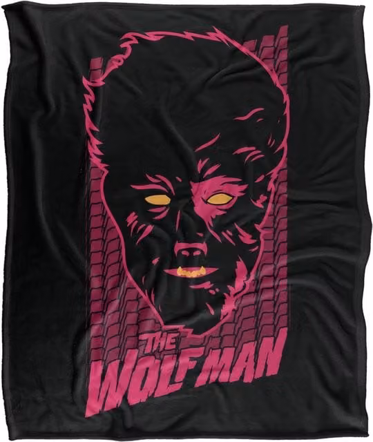 Universal Monsters Wolfman Neon Silky Touch Super Soft Throw Blanket in White and Multicolour – 1