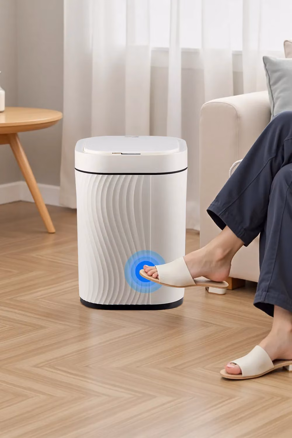 Living and Home 12L Smart Sensor Waterproof Rubbish Bin in White – 2
