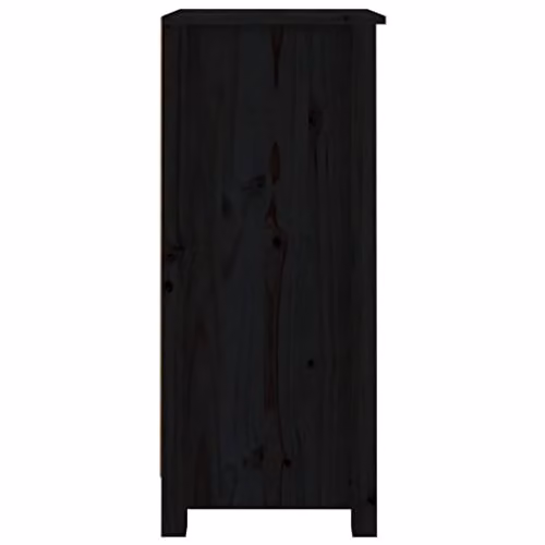 vidaXL Set of 2 Solid Wood Pine Sideboards in Black, W/D/H: 80 x 40 x 35 cm – 3