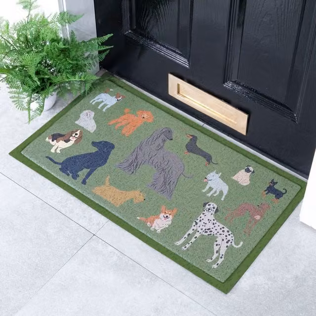 Artsy Mats Green Animal Graphic Non-Slip Weatherproof Indoor Outdoor Doormat