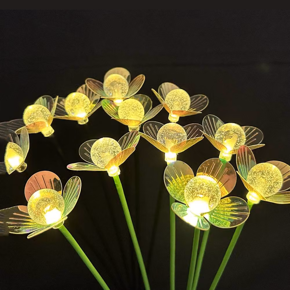 Quipulse Solar Garden Stake Decor Lights with 6 Round Ball Flower Heads in Warm White and Multicolour – 2