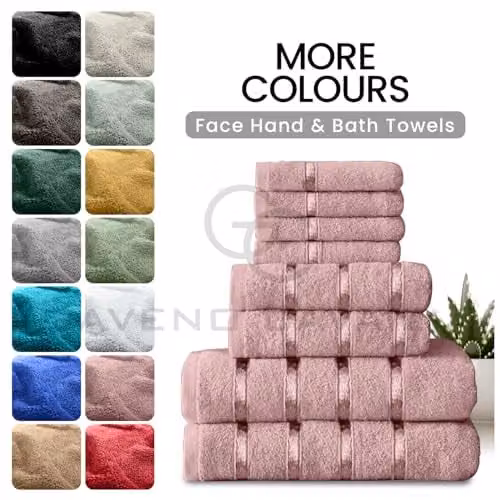 Gaveno Cavailia 8 Piece Cotton Towel Set in Blush Pink, 450 GSM Quick Dry Absorbent Towels including 4 Face Towels, 2 Hand Towels and 2 Bath Towels – 4