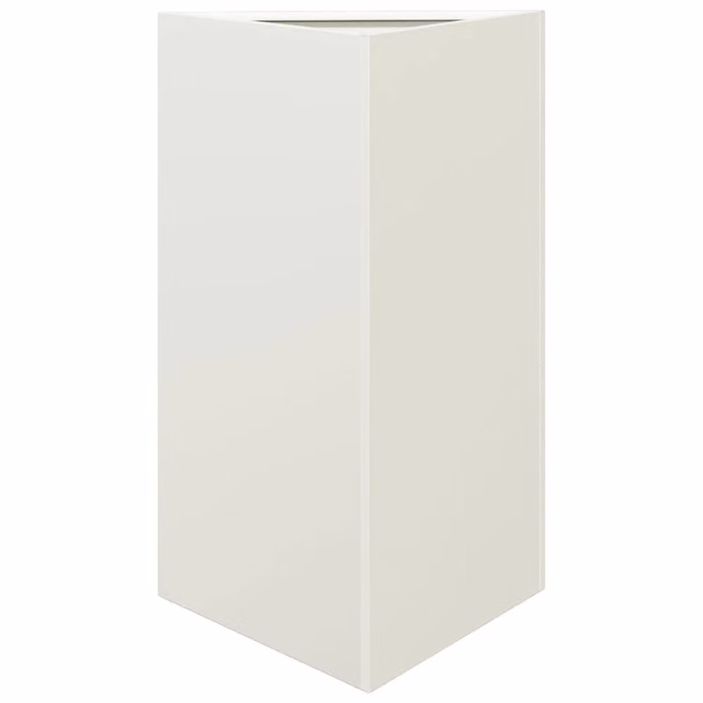 Berkfield Home Durable Triangular Steel Garden Planter, White, W: 50 cm, D: 43 cm, H: 75 cm – 3