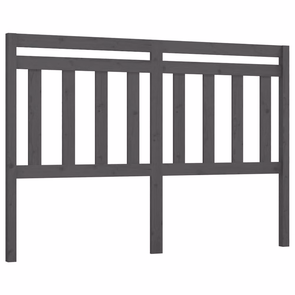 Berkfield Home Beautiful Bed Headboard in Grey Solid Pine Wood, W: 126 cm, D: 4 cm, H: 100 cm – 3