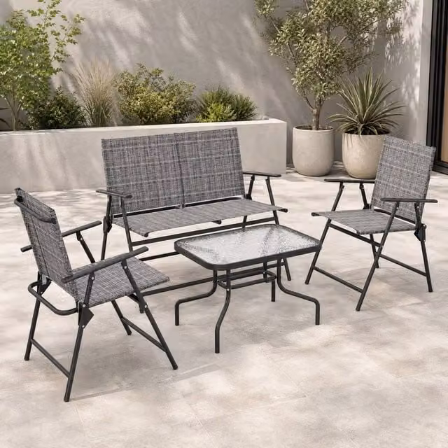 STILVORA Modern 4-Seater Sofa with Steel Frame in Grey