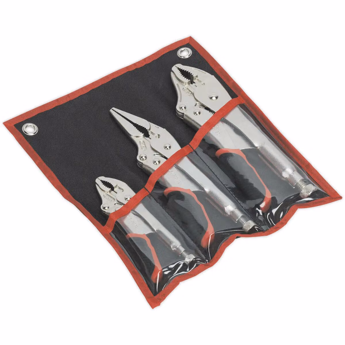 Loops 3 Piece Quick Release Locking Pliers Set, Curved and Long Nose, Silver Stainless Steel and Chrome Molybdenum – 2