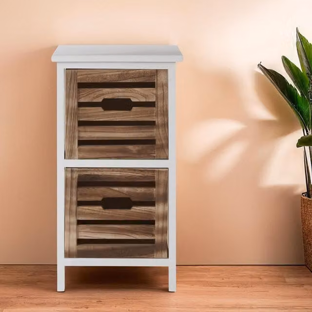 Orsina Compact 2 Drawer Chest in Natural Wood Finish