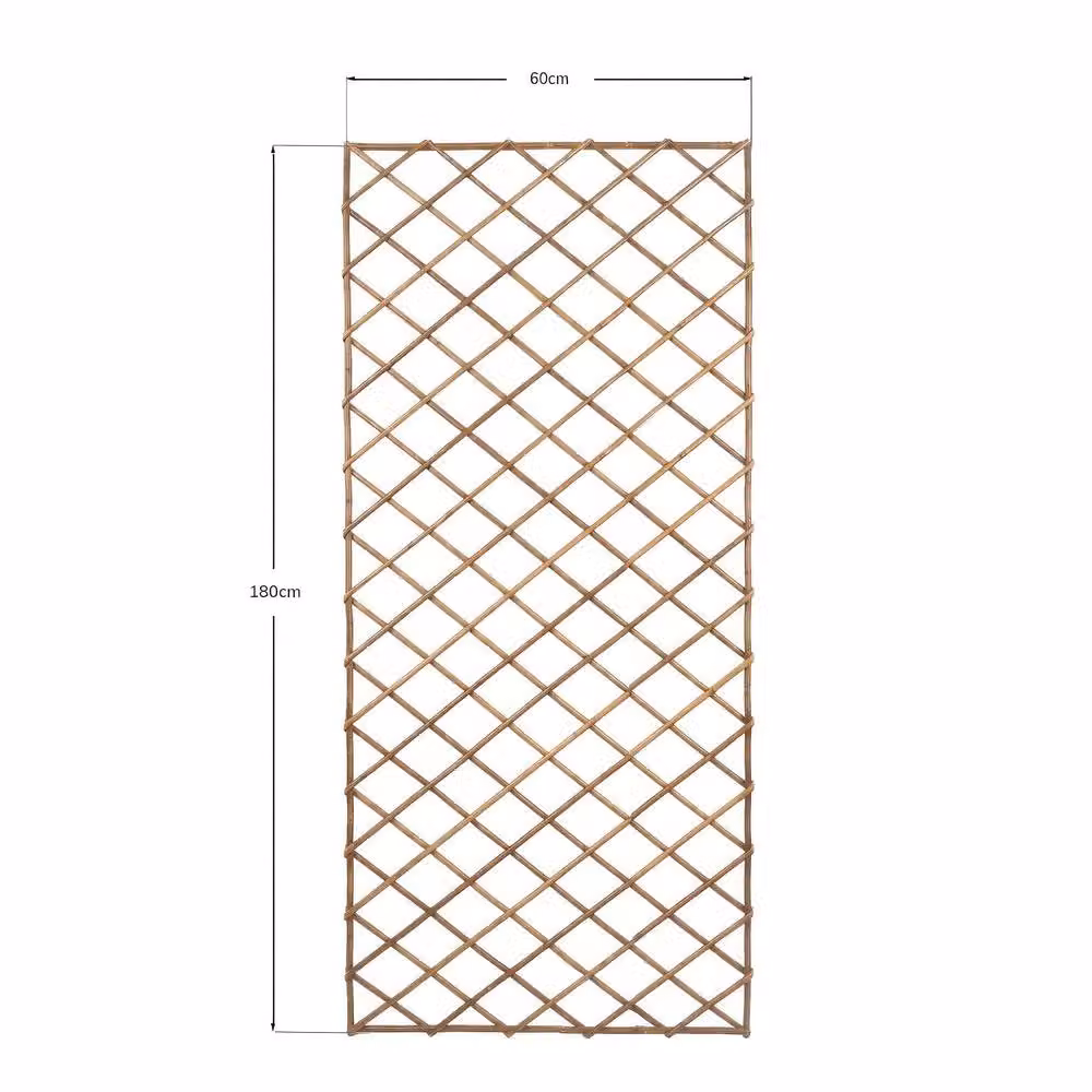 Primrose Square Natural Willow Garden Trellis Panel, Brown, H 180 cm x W 60 cm – 3