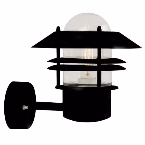 Nordlux Blok Black Metal Outdoor Wall Light for Garden and Terrace, E27, IP54 – 1