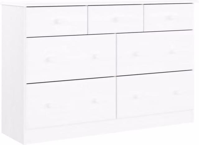 Berkfield Home ALTA Chest of Drawers in White Solid Pine, W: 112 cm, D: 35 cm, H: 73 cm – 1