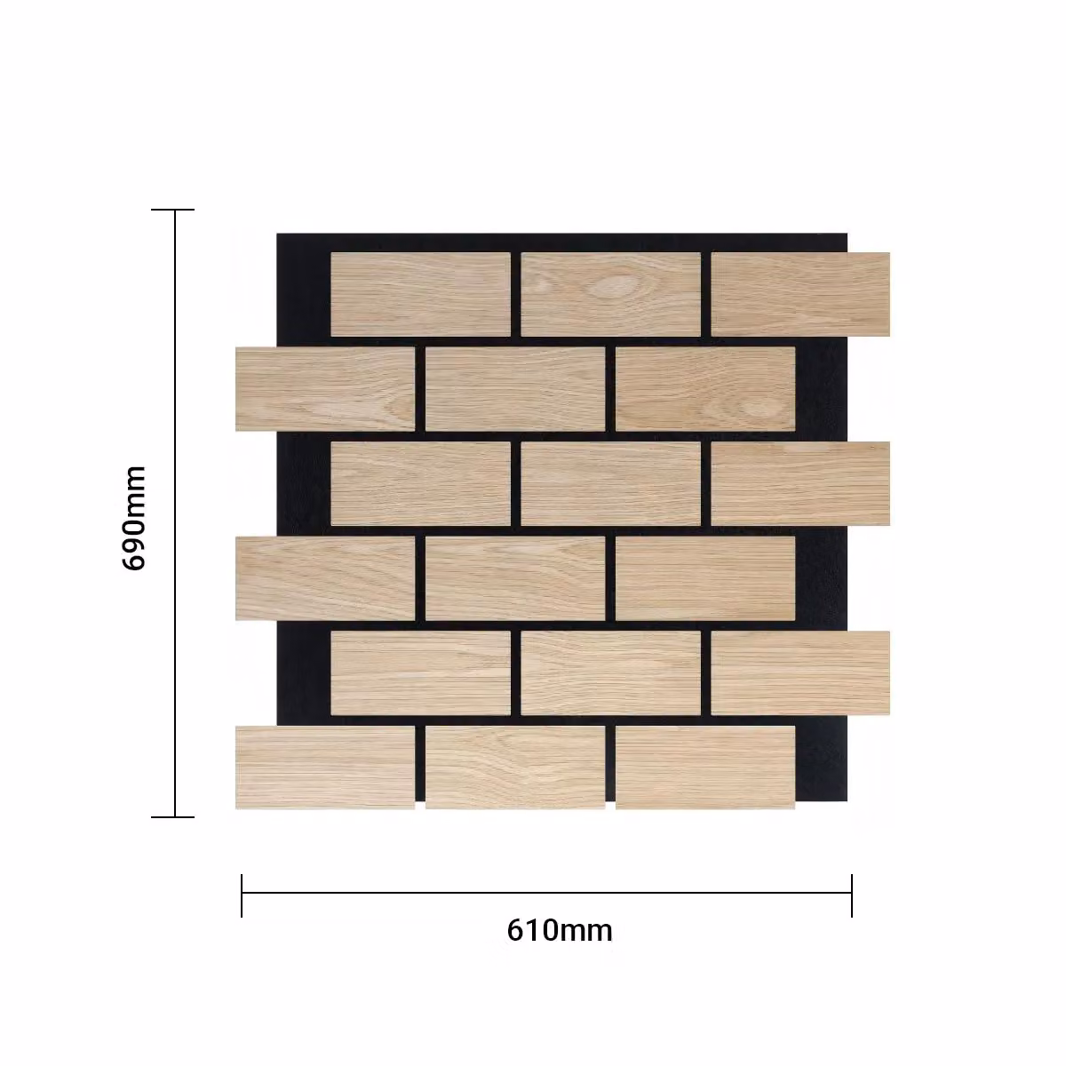 ENER-J Brick Pattern Acoustic MDF Wall Panels, White, Pack of 4, W: 61.0 cm, H: 69.0 cm – 3