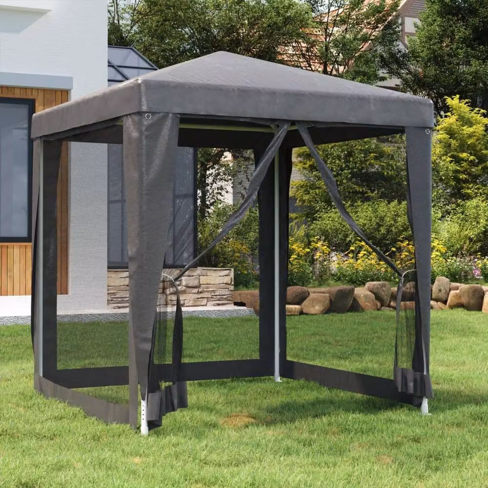 Berkfield Home Party Tent with 4 Mesh Sidewalls, Anthracite, W/D/H: 200 x 200 x 240 cm – 2