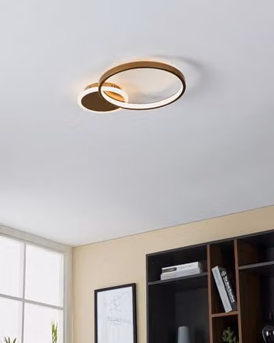 Eglo Gafares LED Ceiling Spot in Gold/Brass or White, Dimmable with Remote Control and Timer – 3